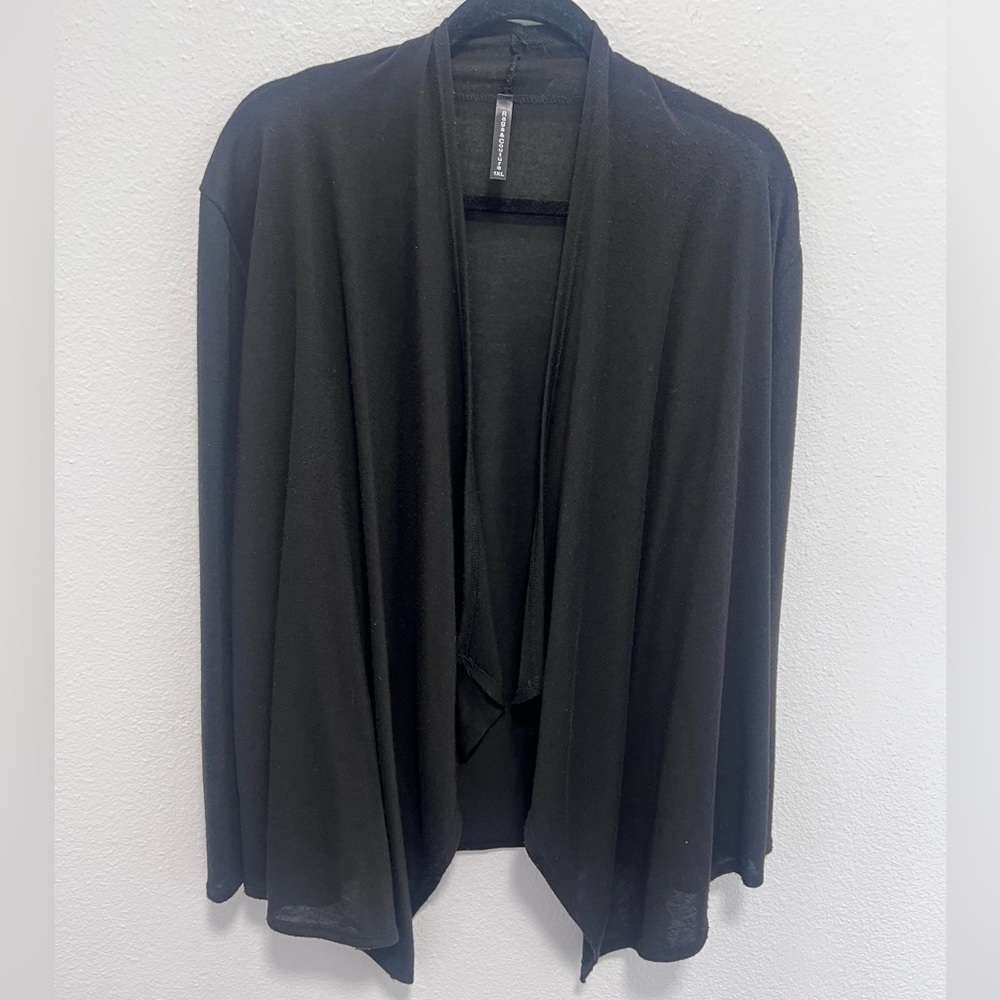 Rags & Couture Black Drape Plus Size Cardigan Size 1X